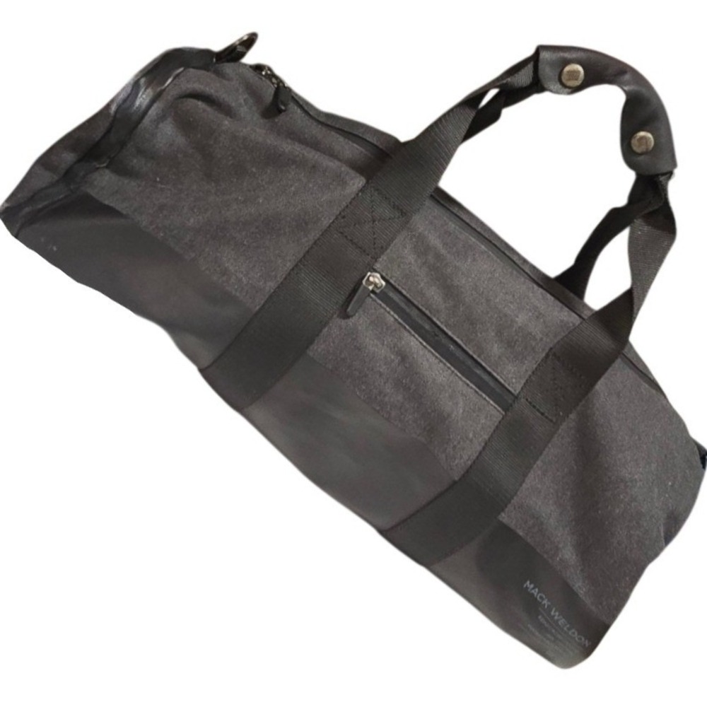 Mack Weldon Atlas Duffle Bag Black Nylon Travel Gym Weekender Shoulder Strap
